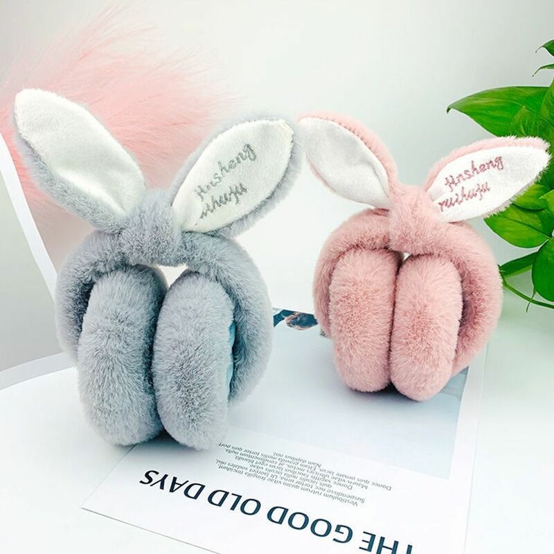 Fashion Outdoor Cold Protection Ear Cover Winter Warm Rabbit Ear Earflaps Soft Plush Earmuffs Ear Warmer