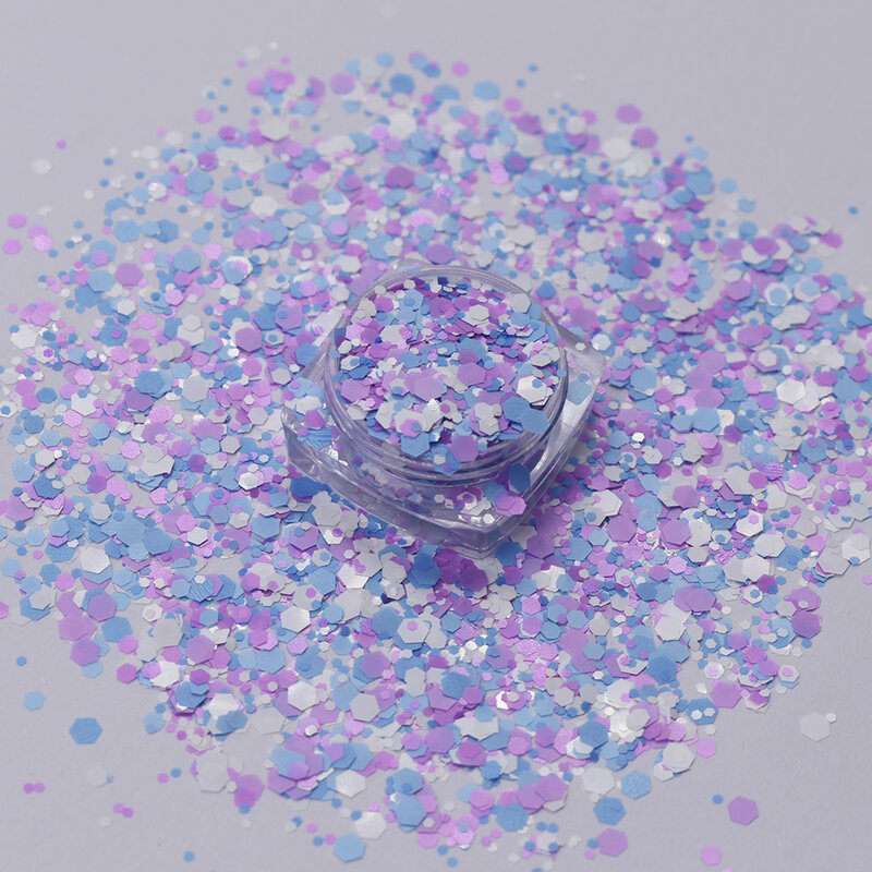 10 g/borsa New Spring Chunky mix Glitter paillettes resistente opaco fiocco cosmetico Glitter per accessori per la decorazione di Nail Art artigianali