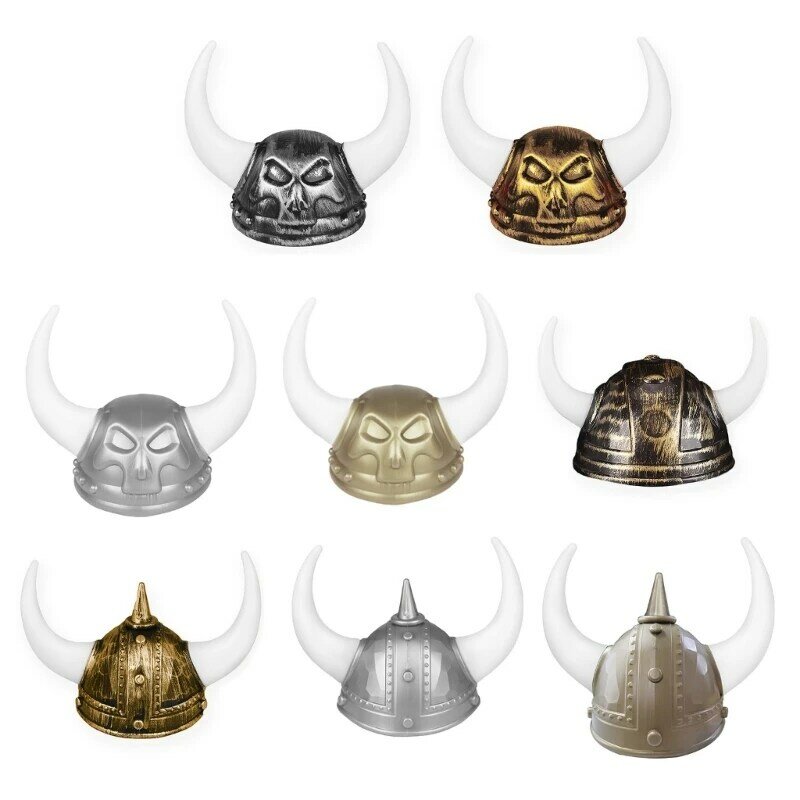 ผู้ใหญ่ VikingHelmet พร้อม Horns สำหรับ VikingTheme งานปาร์ตี้โรมันโบราณนักรบหมวกสำหรับเครื่องแต่งกายฮาโลวีนชุดยุคกลาง Up