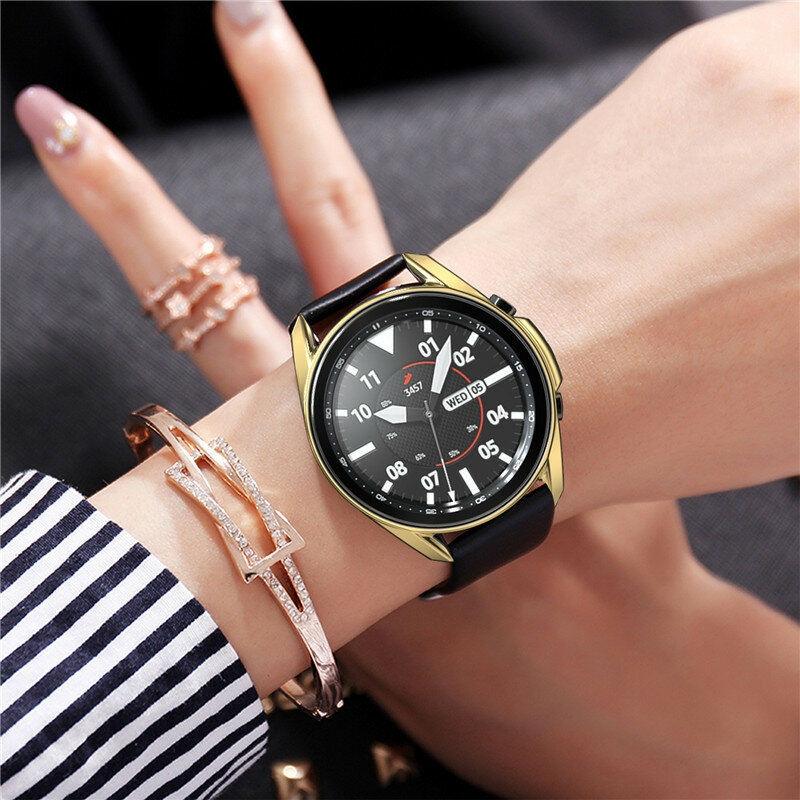 Etui TPU do Samsung Galaxy watch 3 platerowane pokrycie dookoła osłona ekranu zderzaka do aktywnych akcesoriów smartwatch