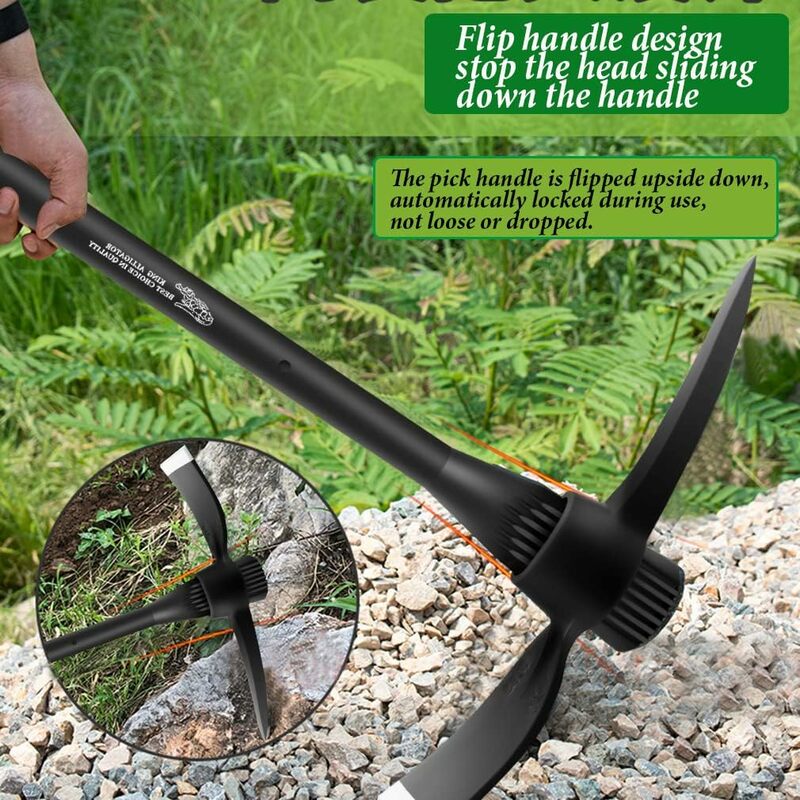 Forged Adze Pick Weeding Mattock Hoe Pick Mattock with Fiberglass Handle Garden Pick Great for Loosening Soil Archaeological