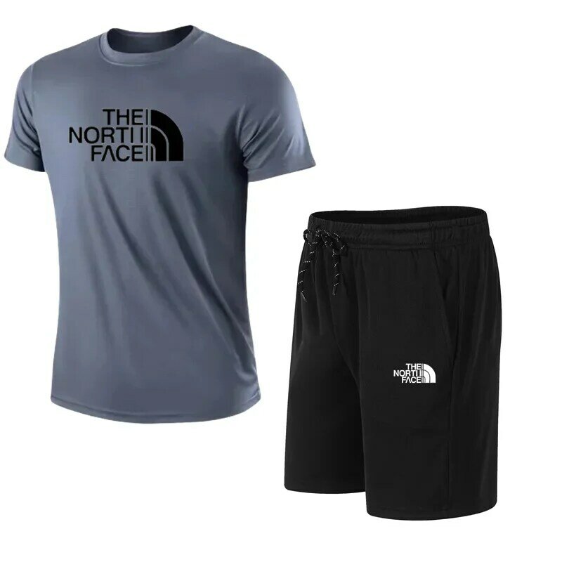 2024 letnia popularna odzież męska z nadrukiem moda codzienna koszulka z krótkim rękawem + spodenki strój sportowy strój do joggingu na siłownię
