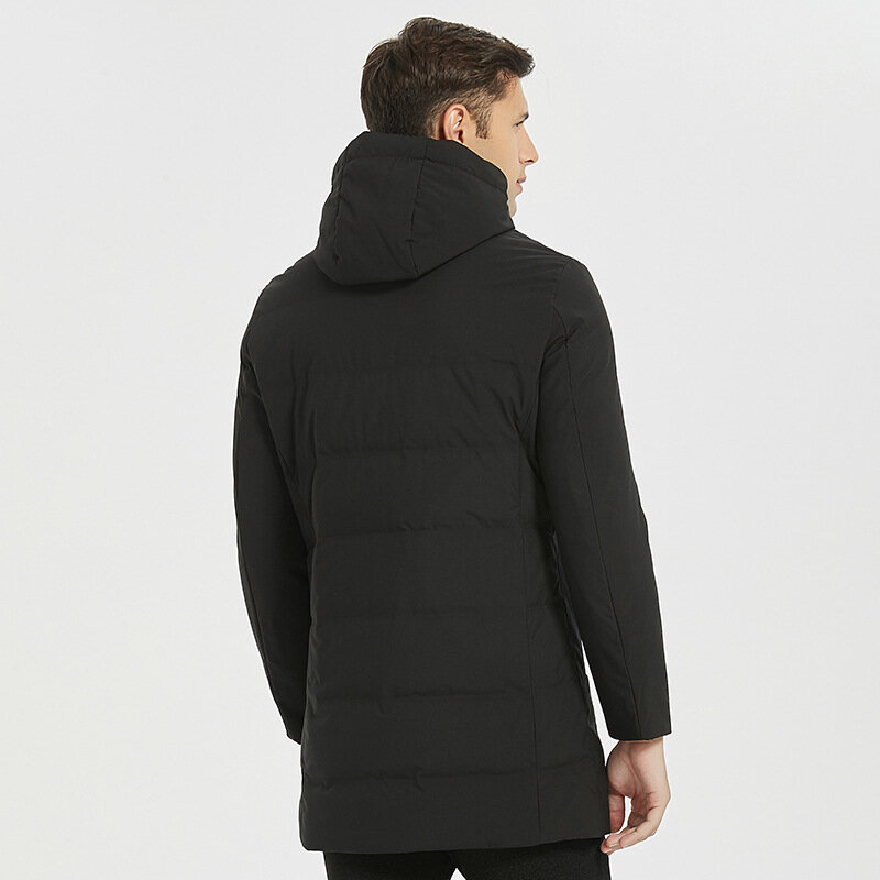 Модные зимние и осенние мужские куртки на белом утином пуху, пальто, повседневные Теплые черные лыжные теплые пальто
