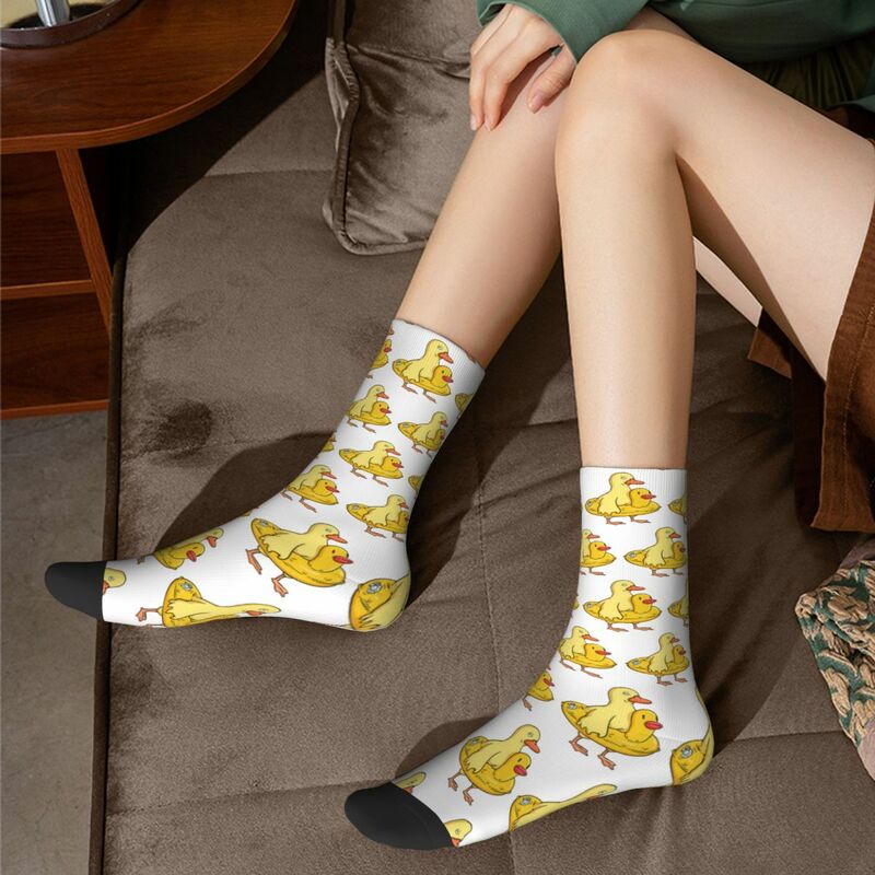 Double Duck Socks Harajuku Sweat Absorbing Stockings All Season Long Socks Accessories for Unisex Birthday Present