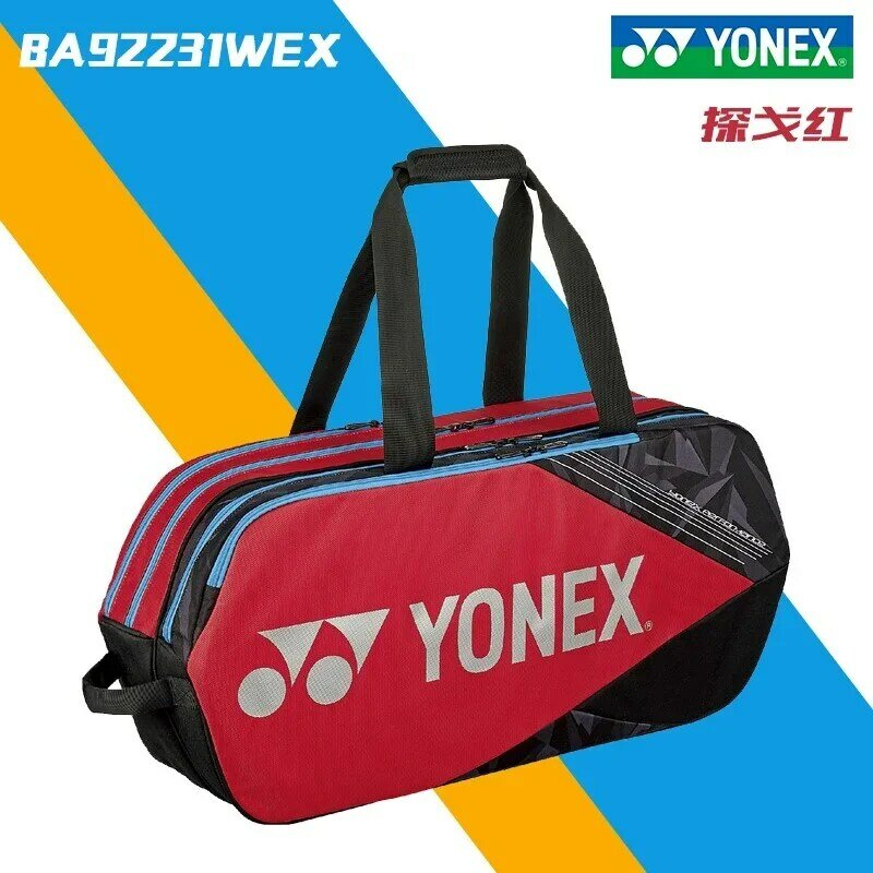 Сумка YONEX для бадминтона и тенниса для мужчин и женщин, портативная квадратная сумка, 6 предметов с отдельным отделением для обуви, вместительный ранец