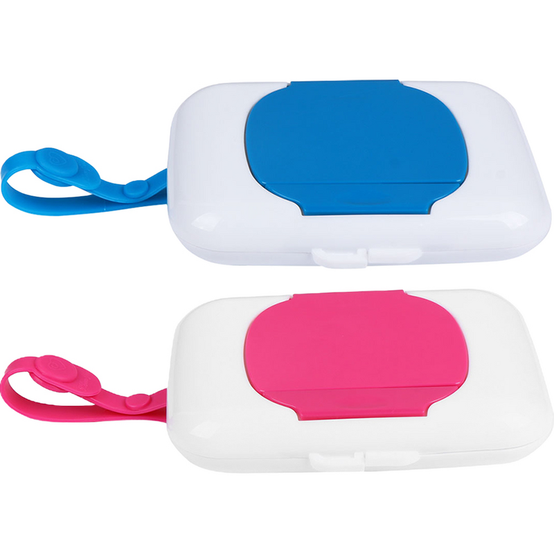 Caja dispensadora de toallitas húmedas para bebé, dispensador portátil de viaje, soporte para toallitas, 2 piezas