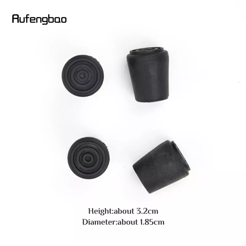 4 PCS Bottom Soft Gum Rubber Pads For Two Joints Metal Walking Stick The Rubber Tips For Fashion Walking Canes