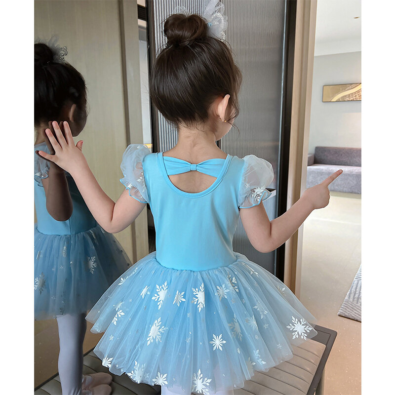 Little Girl Princess Ballet Practice Dress Kids Birthday Party Snow Queen Rapunzel Jasmine Aurora Belle Fluffy Dance Tutu Dress