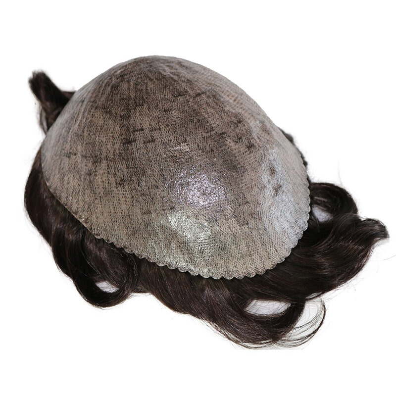 Дешевый мужской парик пепепельно-коричневый Светлый Супер Прочный парик из искусственной кожи человеческие волосы мужской парик Черные капиллярные системы протеза