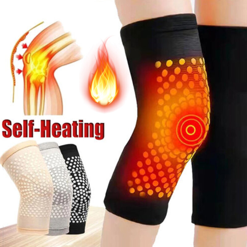 2 Stuks Zelfverwarmingsondersteuning Kniebeschermer Kniebeschermer Warm Voor Artritis Gewrichtspijn Verlichting Blessure Magnetische Knie Pijn Brace Been Warmer