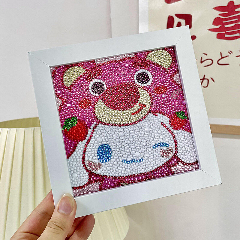 Jade Guigou Crystal Diamond Sticker with Frame Children's Handmade DIY Sanrio Stitch Diamond Painting Children's Gift