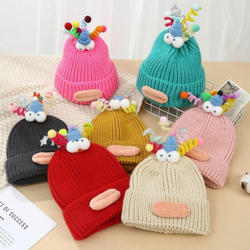 Sausage Mouth Sausage Mouth Braid Beanie Wool Crotch Candy Colored Cartoon Knitting Hat Cartoon Funny Sausage Mouth Hat Student