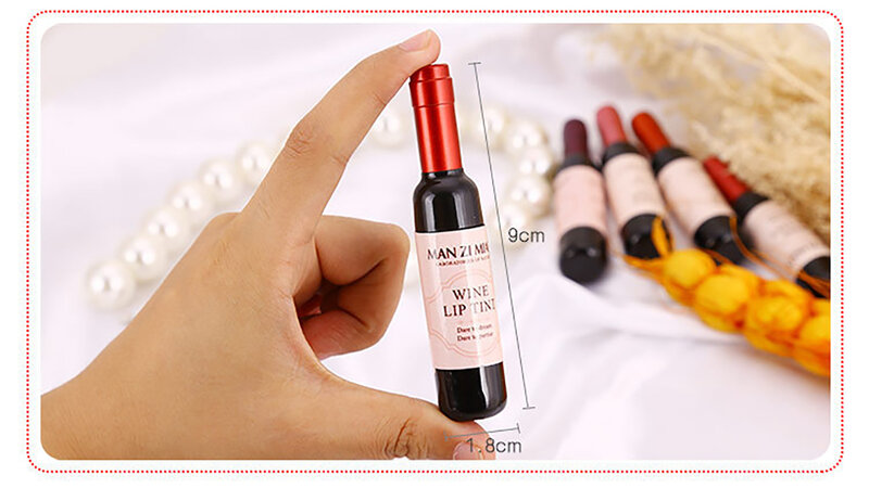 Nieuwe Aankomst Wijn Rode Koreaanse Stijl Lip Tint Baby Roze Lip Voor Vrouwen Make Liquid Lipstick Lipgloss Rode Lippen cosmetische Hot