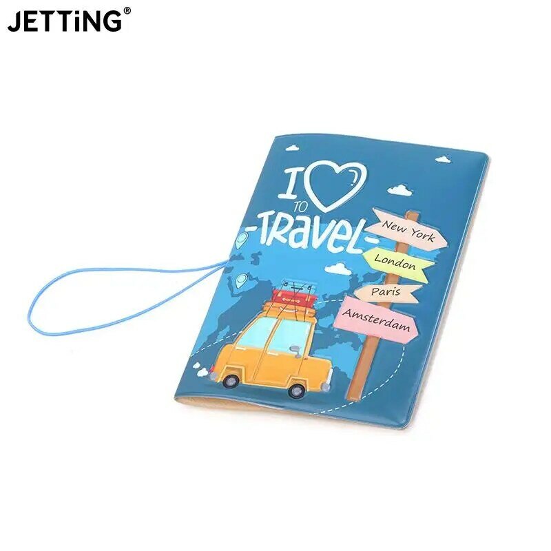New Cute ID Card Wallet Travel Accessories Passport Holder PVC 3D Print Leather Men Travel Passport Cover Case Card ID Holders