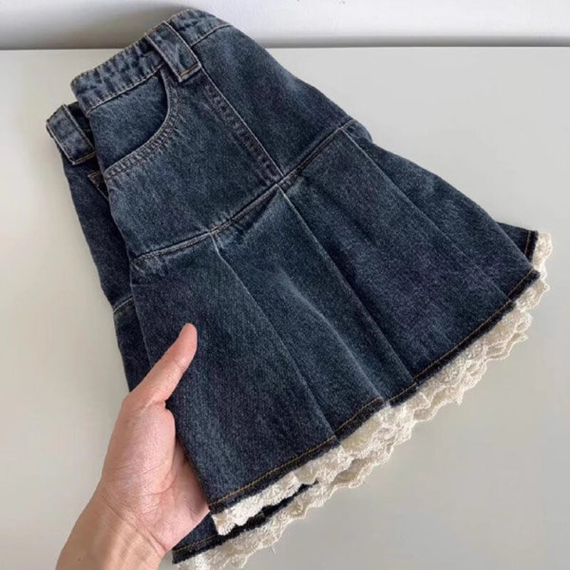 Юбка-мини женская джинсовая в стиле ретро, составного кроя