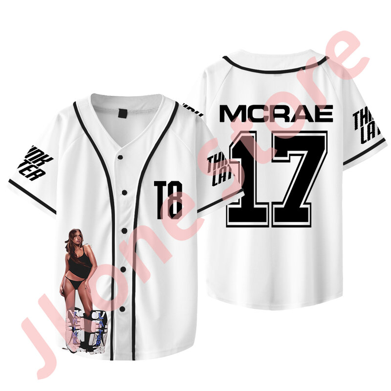 Camiseta unissex Tate McRae 17 Jersey, Think Later Merch, manga curta, cosplay, moda casual