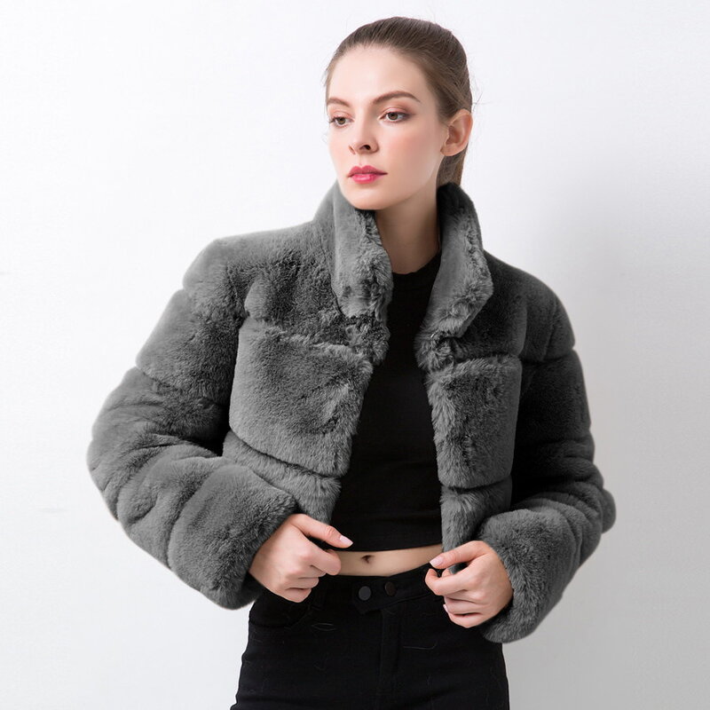 여성 패션 크롭 퍼퍼 두꺼운 재킷 파카 버블 코트, 2024 겨울 단색 코튼 오버코트, 여성 캐주얼 아웃웨어 탑