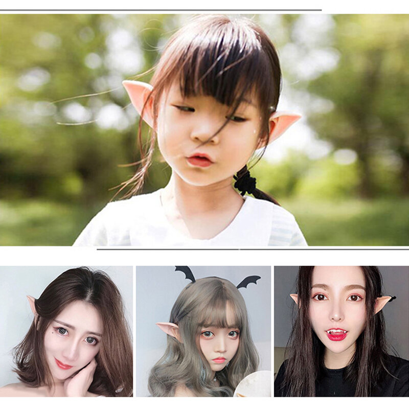 Halloween Party Decoration Latex Ears Fairy Cosplay Costume Accessories Mask Angel Elven Elf Ears Photo Props Adults Kids Toys