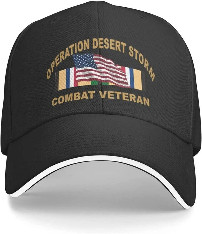 قبعة بيسبول مخضرمة قابلة للتعديل للرجال والنساء ، عملية قبعة بيسبول عاصفة الصحراء