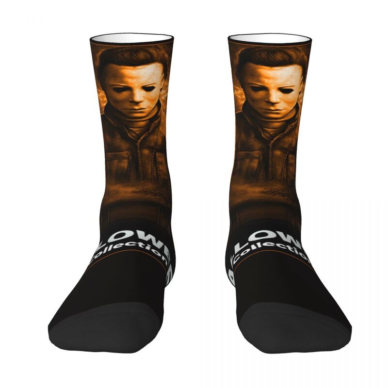 Calcetines de película de terror para hombre y mujer, calcetín Unisex de estilo callejero, Hip Hop, Halloween, Michael Myers, cuchillo, acogedor