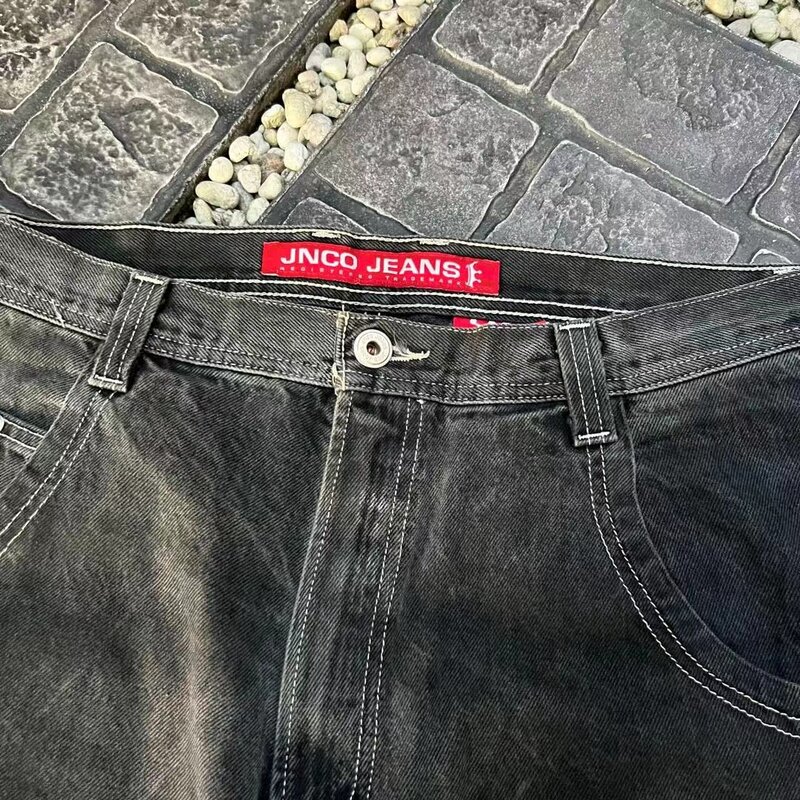JNCO мешковатые шорты Y2K, новые джинсовые шорты большого размера в стиле Харадзюку, хип-хоп, мужские и женские готические баскетбольные шорты в стиле ретро, уличная одежда