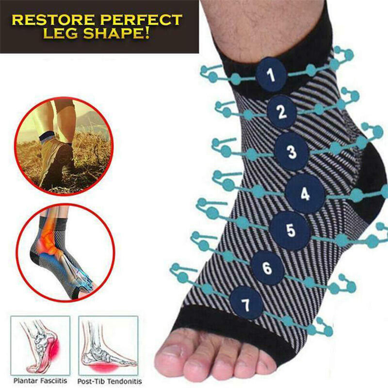 1 paar Vita-Tragen Kupfer Infundiert Magnetische Fuß Unterstützung Kompression Fuß Hülse Männer Frauen Kompression Socken