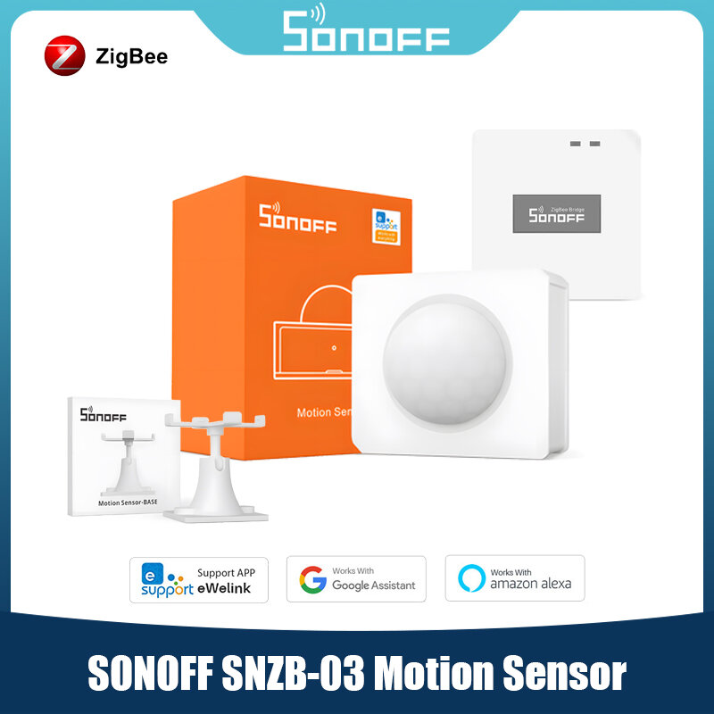 SONOFF-Capteur de mouvement intelligent SNZB 03 Zigéquation, détecteur humain infrarouge, EWeLink, fonctionne avec ZBBridge, Alexa, Google Home
