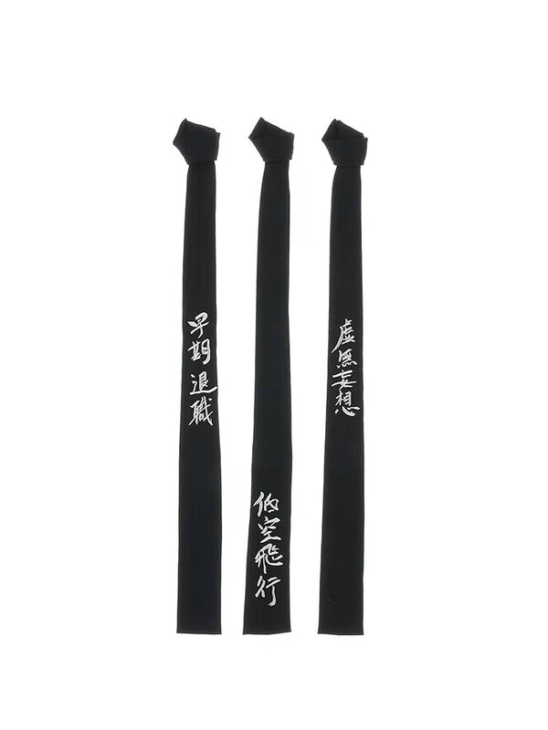Słowa haft yohji tie akcesoria do odzieży Unisex mroczny styl yohji yamamoto krawat dla człowieka yohji krawaty dla kobiet nowość