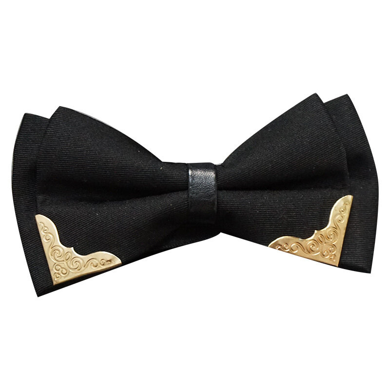 Solid Black White Bow Ties Vestido Formal Bowties de casamento para homens Mulheres Lazer Metal Bling Borboleta Bowknot Banquete Cravat