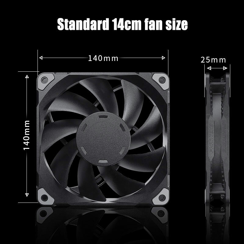 PHANTEKS M25-F140/F120 Case Fan 140/120mm 4-pin PWM High airflow Silent CPU Fan 400-2000RPM Cascadable FDB Bearing Fan