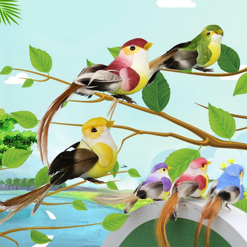 Pájaro de espuma Artificial de 12 piezas, Mini plumas de simulación, adornos para el hogar, jardín moderno, accesorios de decoración de boda