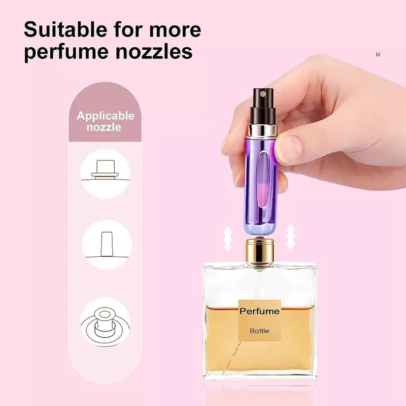 Mini Atomizador Recarregável Perfume, Recipientes Líquidos Portáteis, Viajando Mini Perfume De Álcool, Frasco De Spray Vazio, 5ml