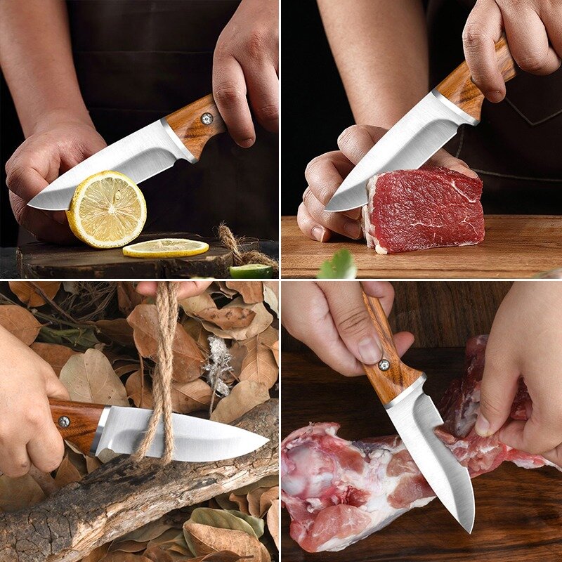 Boning Knife Professional 6.5" Forged Kitchen Knife Chef Knife Butcher Fish Filleting Meat Cleaver Stainless Steel BBQ Tools