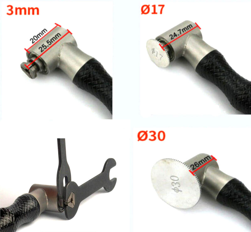 90 Degree Right Angle Quick Change Handpiece Dremel Flex Shaft Attachment for Abrasive Polishing Deburring Engraving