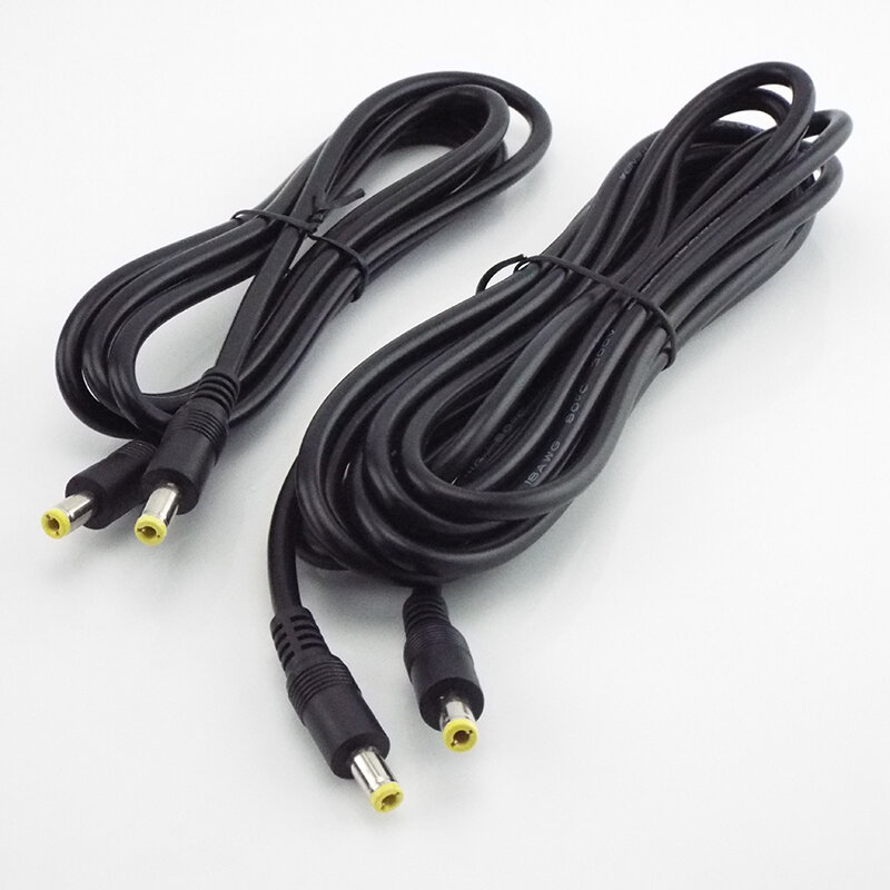 Kabel ekstensi adaptor daya steker 0.5/1.5/3M DC 12V 10A, konektor laki-laki ke laki-laki 5.5mm * 2.5mm