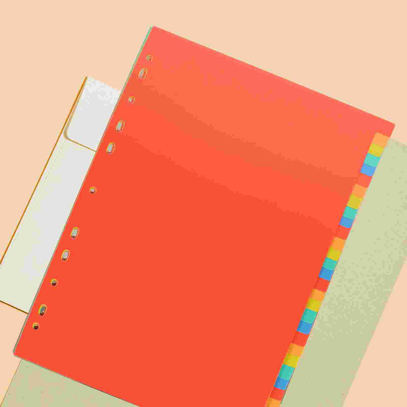 /Tab pembagi Binder plastik Binderss longgar daun bagian kertas halaman perlengkapan Notebook A4 File pembagi untuk sekolah kantor
