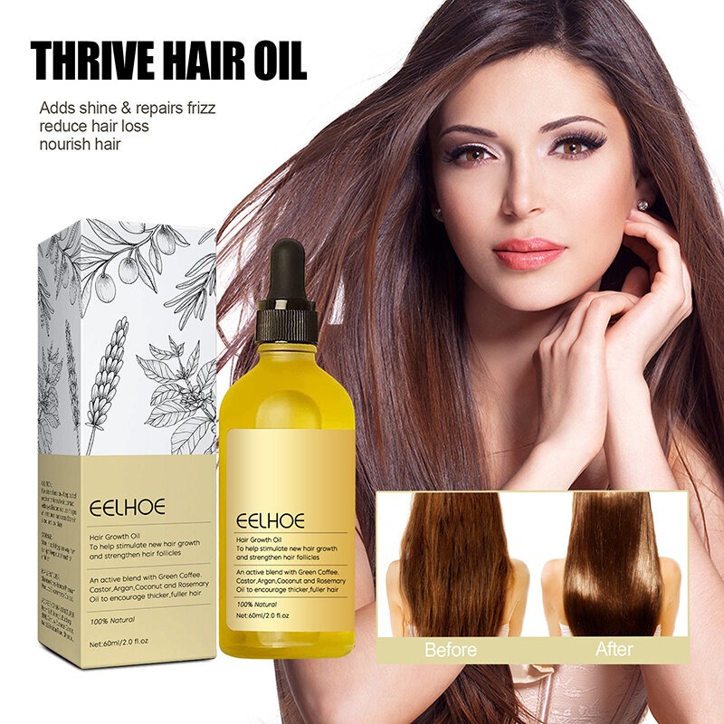 Olio naturale per la crescita dei capelli olio essenziale per capelli denso Anti perdita di capelli capelli nutrienti olio essenziale di rosmarino per capelli lisci