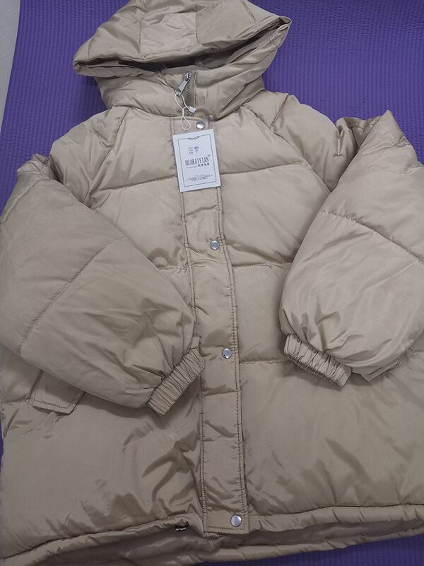 Chaqueta corta gruesa con capucha para mujer, abrigos acolchados de algodón, Parkas holgadas coreanas, prendas de vestir de gran tamaño, invierno, 2020