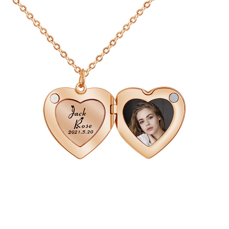 صورة شخصية القلب قلادة قلادة رسالة مخصصة قلادة تخصيص المجوهرات هدية