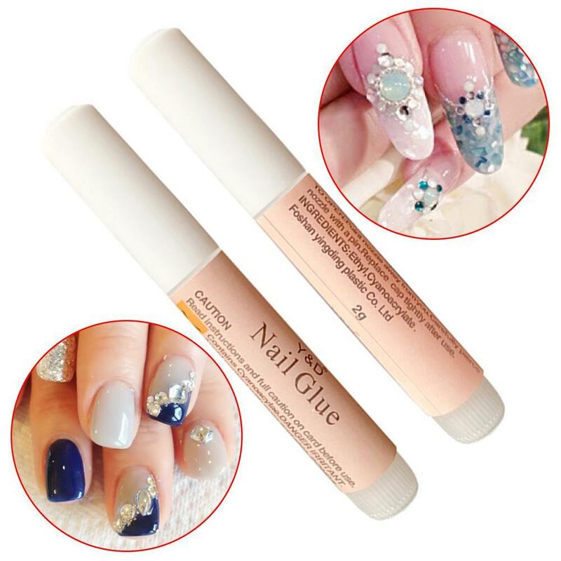 2Pc Fast Drying Nail Glue For Nails Glitter Acrylic Nail Professional DIY Beauty manicure Decor Rhinestone lasting sclerite Glue