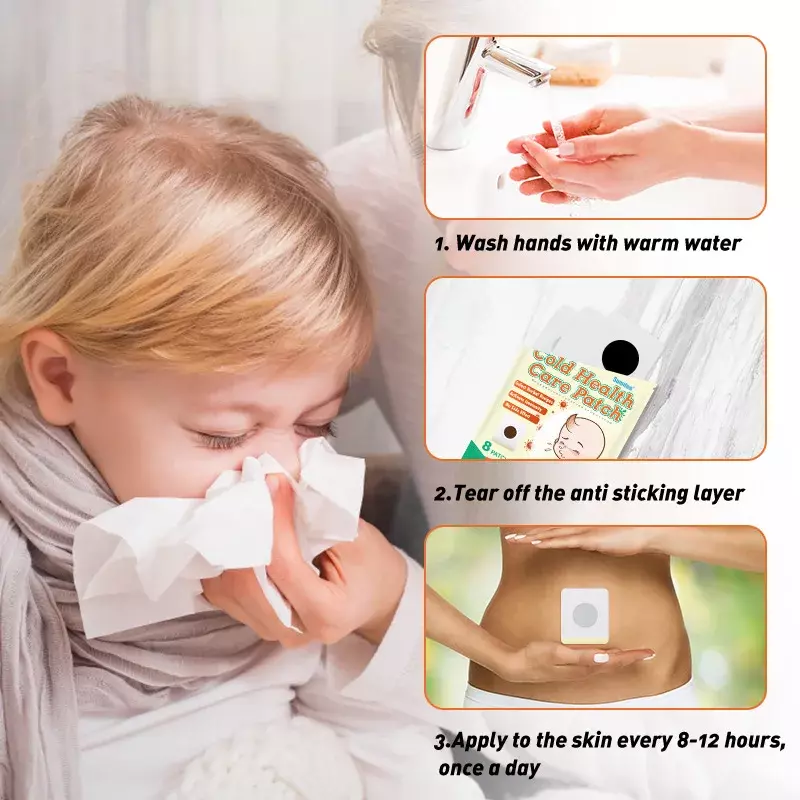 24pcs Stop Coughing Patch Cold Medicine Treatment Cough Relief Plasters Moisten Throat for Adults Children Health Care