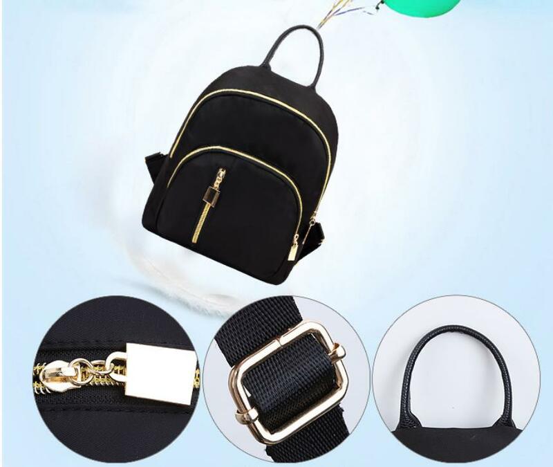 Mochila pequeña multifunción para mujer, bolso escolar bonito, mochila de hombro, color negro, a la moda, novedad