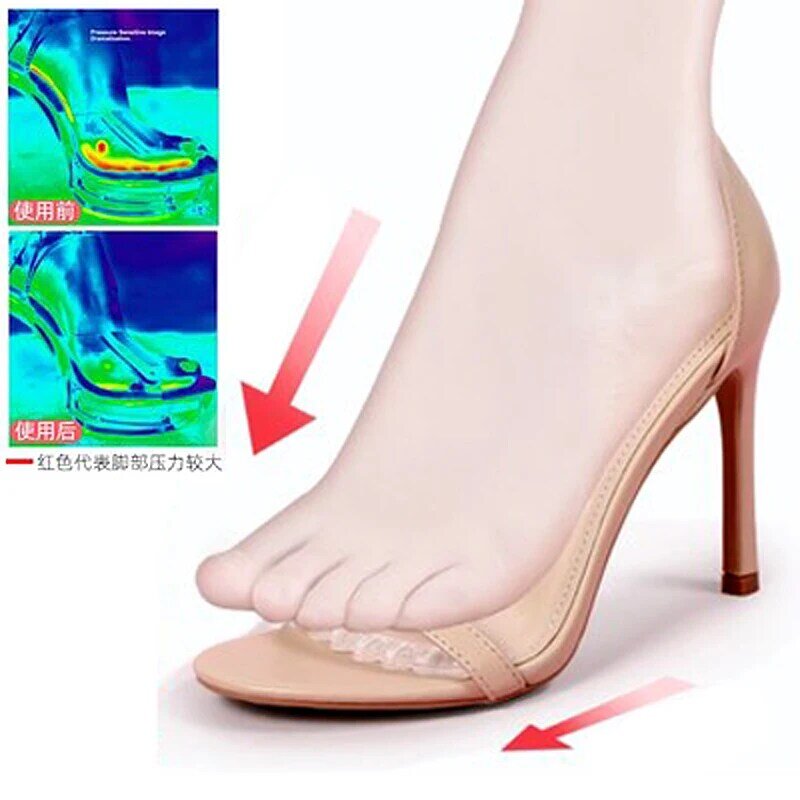 2Pcs Non-slip Insoles Sticker for High Heels Flip Flop Sandals Silicone Women Elegant Self-adhesive Foot Patch Gel Forefoot Pad