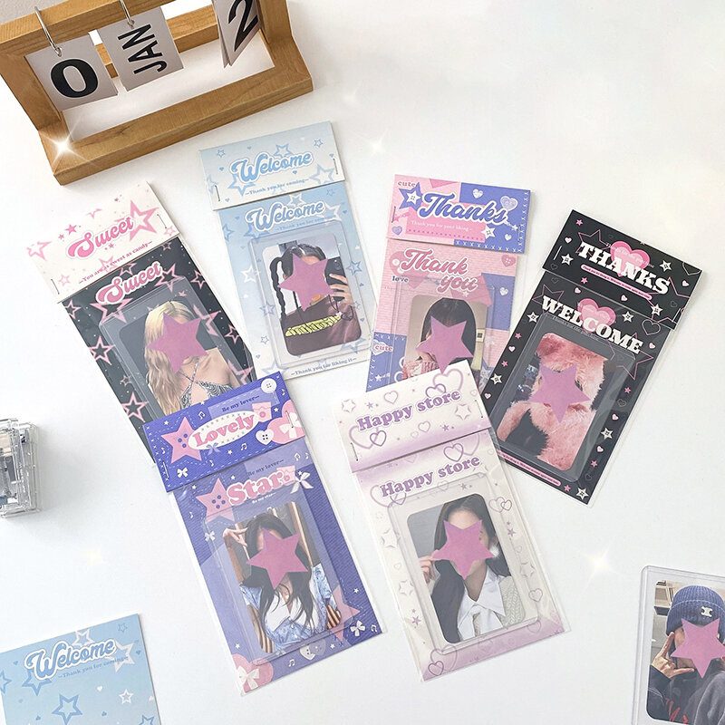 10 pezzi Ins Style Star Heart Card Head Card Back materiale da imballaggio fai da te carta cancelleria artistica carte Idol forniture per l'imballaggio