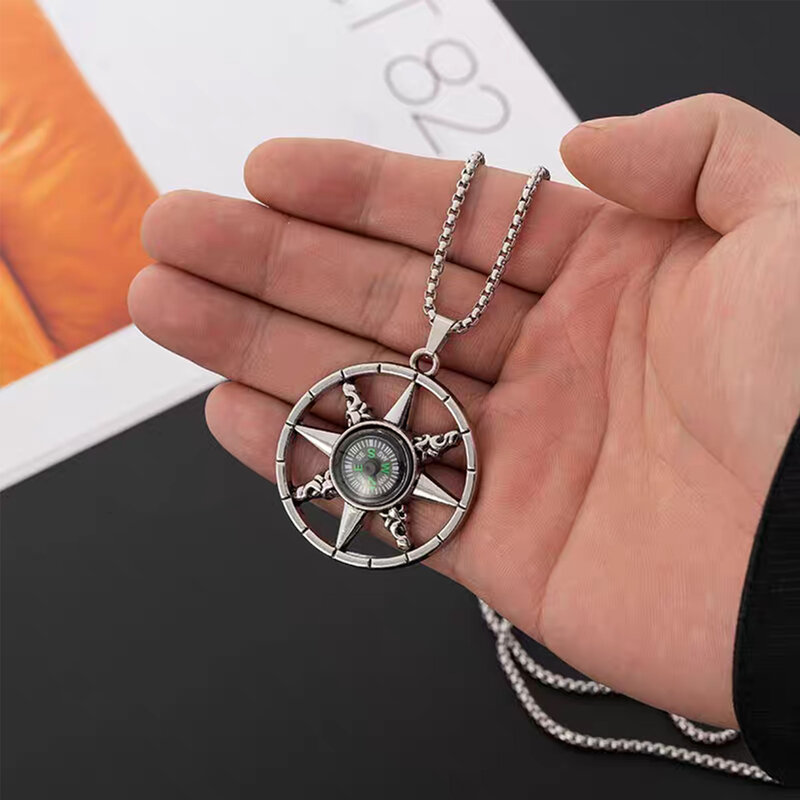 Ожерелье с компасом FANDAO, винтажный морской кулон на выпускной, мужское ожерелье из нержавеющей стали, женские модные украшения