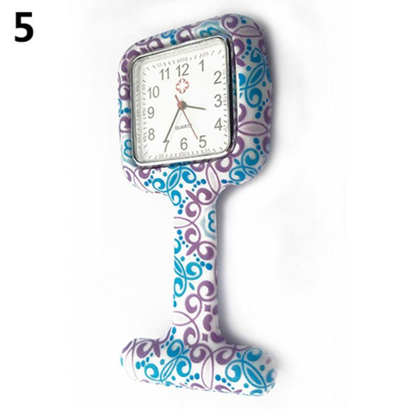 Quartz Watch Nurse Watch Silicone Women's Nurse Watches Square Printed Brooch Pendant Pocket Hanging Doctor Watch