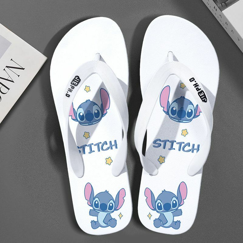 New Stitch Anime Cartoon Flip Flop Creative Kawaii Anti-Slip Beach Shoes Personalized Cute Men's and Women's Sandals Wholesale