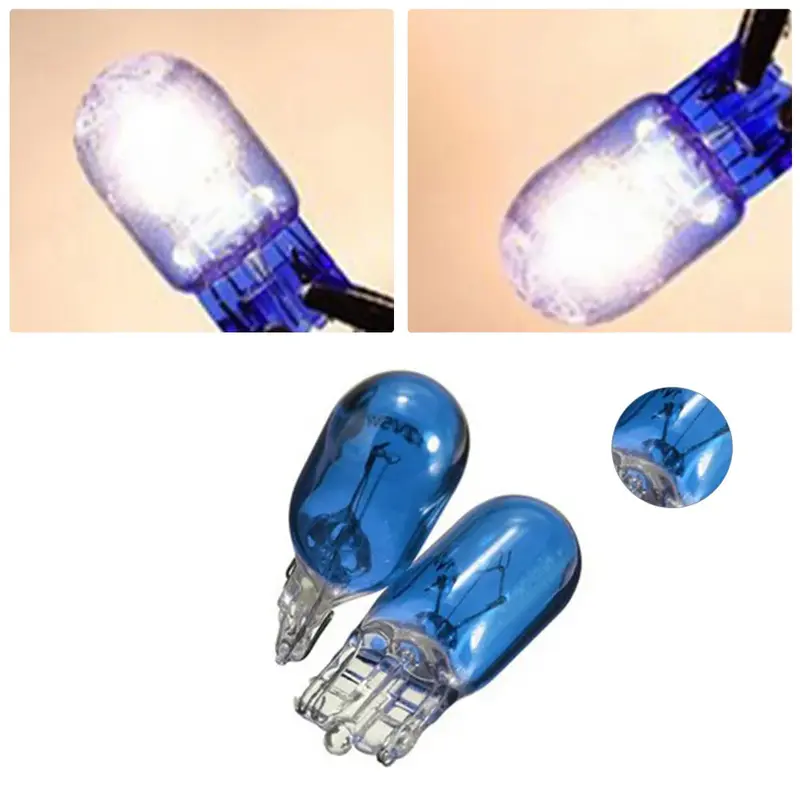 2 stücke t10 Licht Sourcing Keil Halogenlampe w5w 501 194 LED Glas Innen birne Auto LKW blau Instrument Lichter Innen beleuchtung
