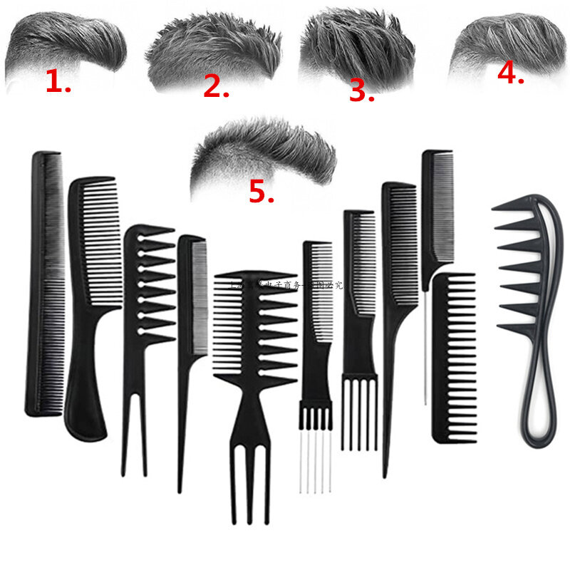 Cepillo de plástico negro para peluquería, peines antiestáticos para salón de belleza, herramientas de modelado, novedad