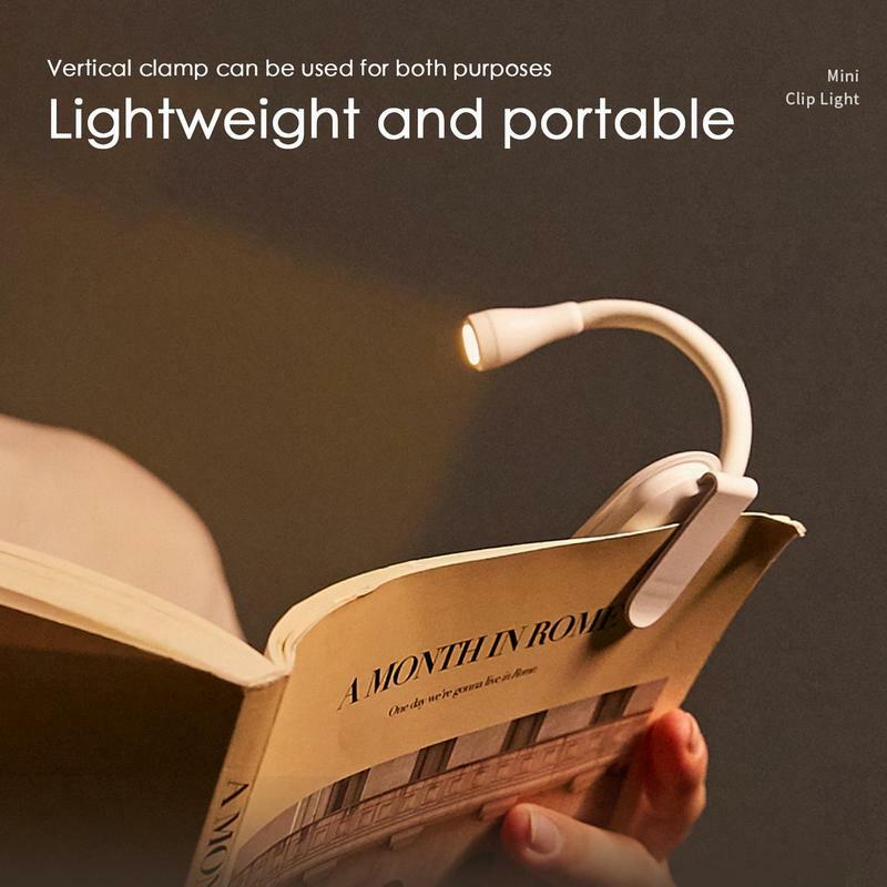 Reading Light Bedside Book Light LED Rechargeable Small Lightweight Clip On Book Reading Night Light For The Bed For Kids